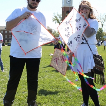 Students with kites